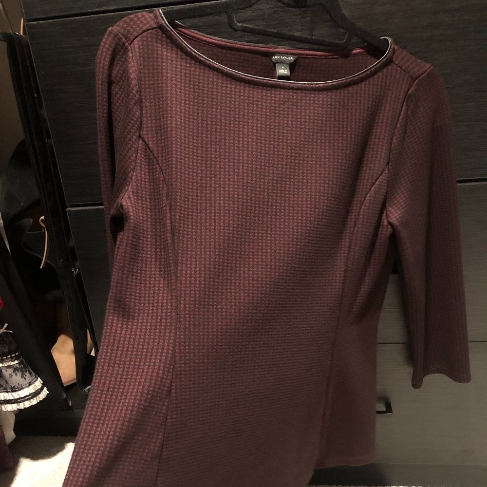 Ann Taylor Houndstooth Blouse Size M